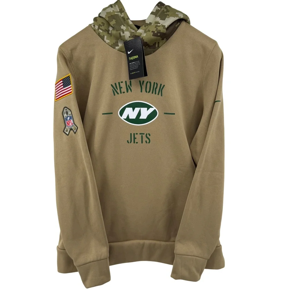Nike Hoodie Womens XXL Tan New York Jets Salute to Service Camo CD3549-297